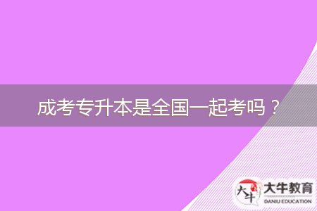 成考專升本是全國(guó)一起考嗎？