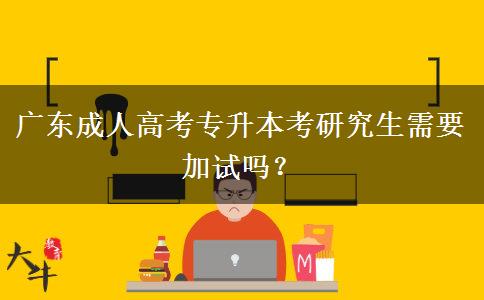 廣東成人高考專升本考研究生需要加試嗎？