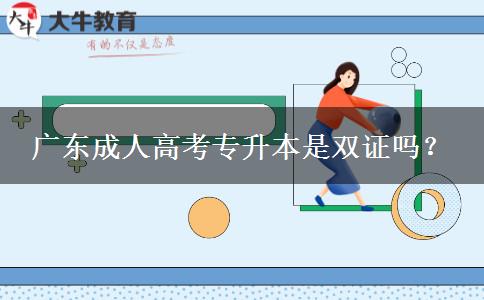 廣東成人高考專升本是雙證嗎？