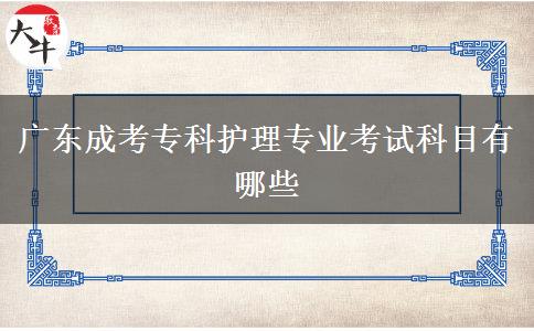 廣東成考?？谱o(hù)理專業(yè)考試科目有哪些