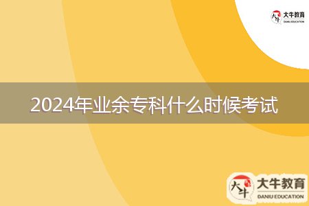 2024年業(yè)余?？剖裁磿r候考試