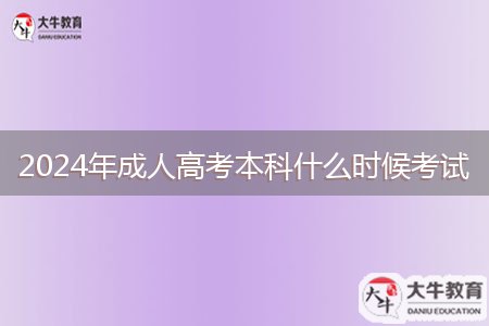 2024年成人高考本科什么時候考試