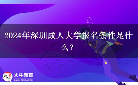 2024年深圳成人大學報名條件是什么？