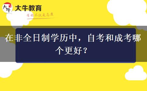 在非全日制學(xué)歷中，自考和成考哪個更好？