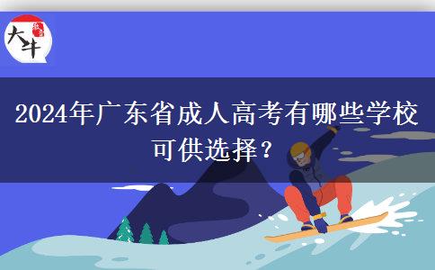 2024年廣東省成人高考有哪些學(xué)?？晒┻x擇？