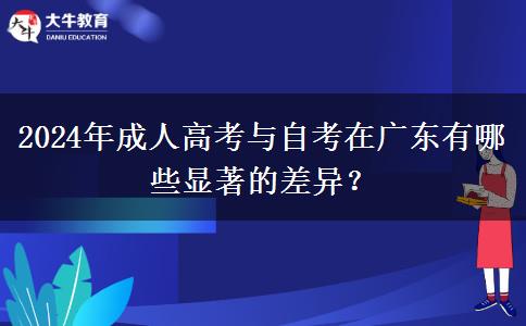 2024年成人高考與自考在廣東有哪些顯著的差異？