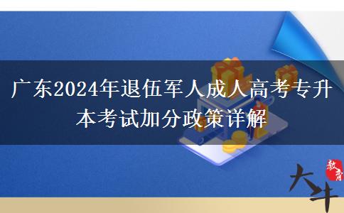 廣東2024年退伍軍人成人高考專升本考試加分政策詳解