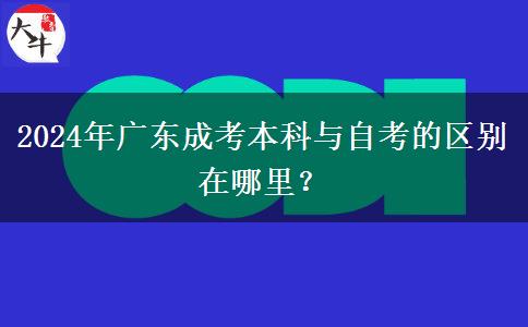 2024年廣東成考本科與自考的區(qū)別在哪里？