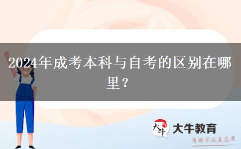 2024年成考本科與自考的區(qū)別在哪里？