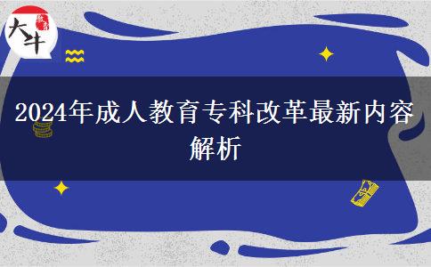 2024年成人教育?？聘母镒钚聝?nèi)容解析