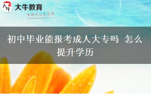 初中畢業(yè)能報考成人大專嗎 怎么提升學歷