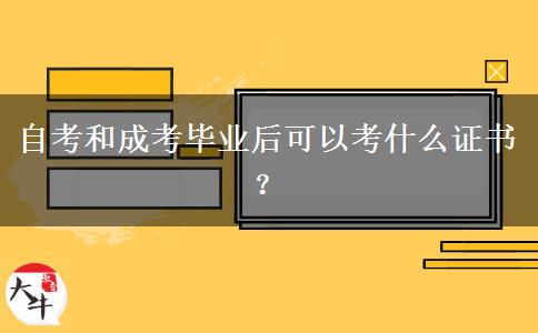 自考和成考畢業(yè)后可以考什么證書？