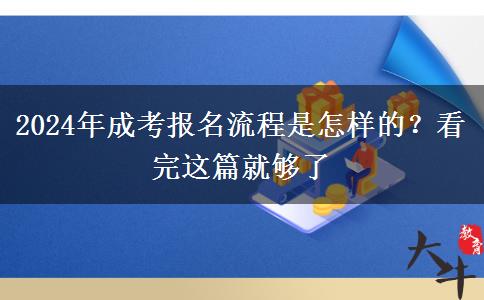 2024年成考報(bào)名流程是怎樣的？看完這篇就夠了