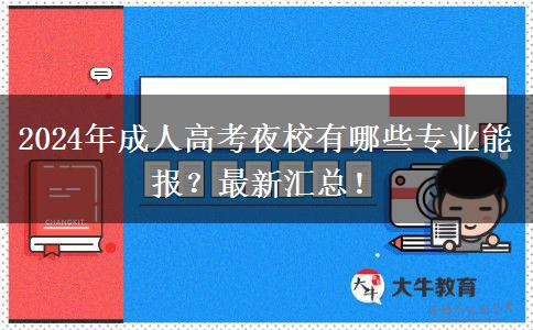 2024年成人高考夜校有哪些專業(yè)能報(bào)？最新匯總！