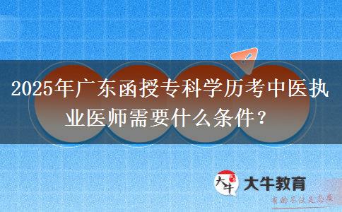 2025年廣東函授?？茖W(xué)歷考中醫(yī)執(zhí)業(yè)醫(yī)師需要什么條件？