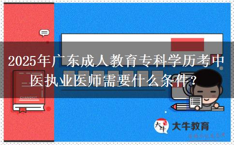 2025年廣東成人教育?？茖W(xué)歷考中醫(yī)執(zhí)業(yè)醫(yī)師需要什么條件？