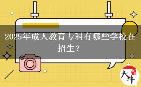 2025年成人教育?？朴心男W(xué)校在招生？